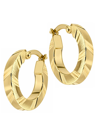 .2.2 gram gouden oorringen 16x3 mm met schuine streepjes