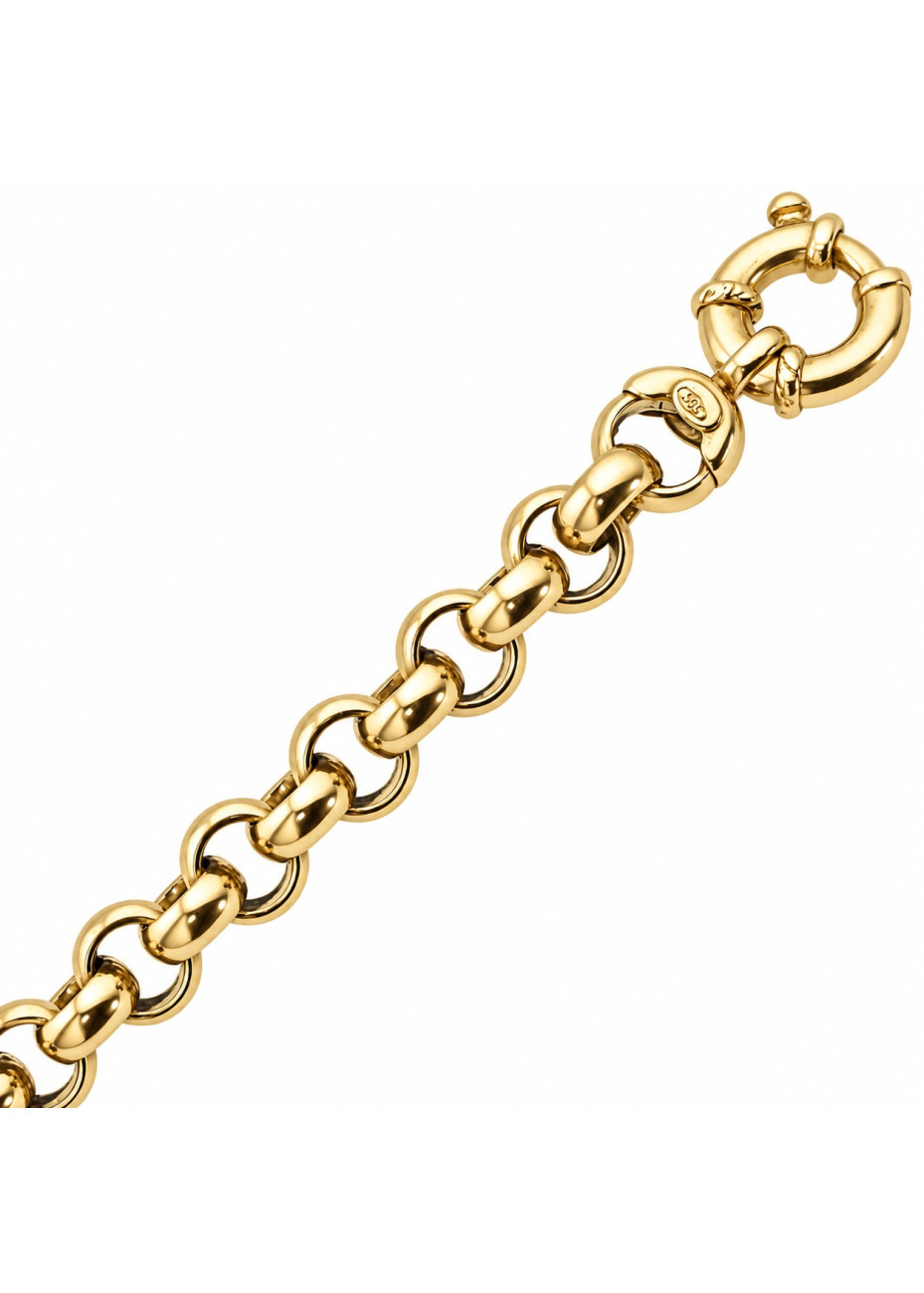 29.7 gram jasseron-armband goud met zilverkern 21 cm x 7.7 mm