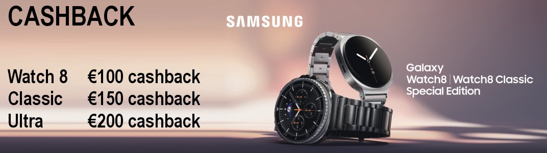 €100-€200 Cashback op Samsung Galaxy Watch 8