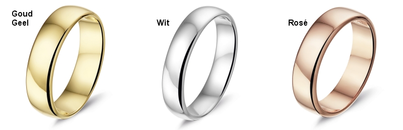 De kleur goud van uw trouwringen