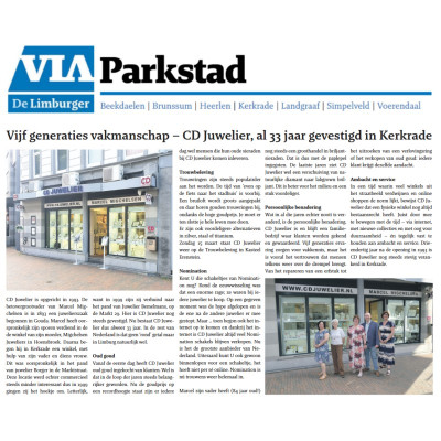 Artikel over CD Juwelier in de krant