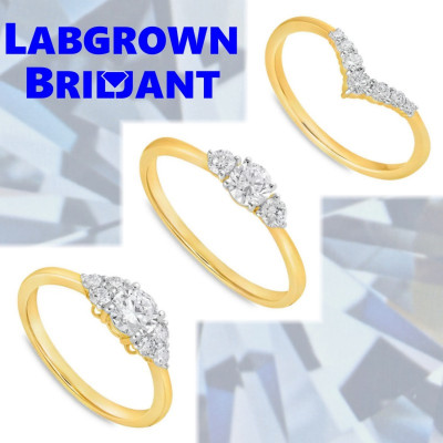 Nieuwe verlovingsringen goud met labgrown briljant
